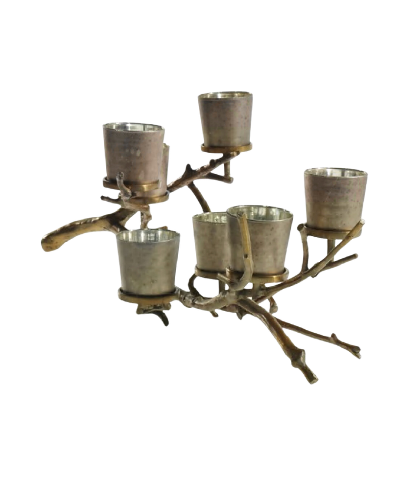 CANDELABRO EN RAMA DORADA 40 X 14 X 13