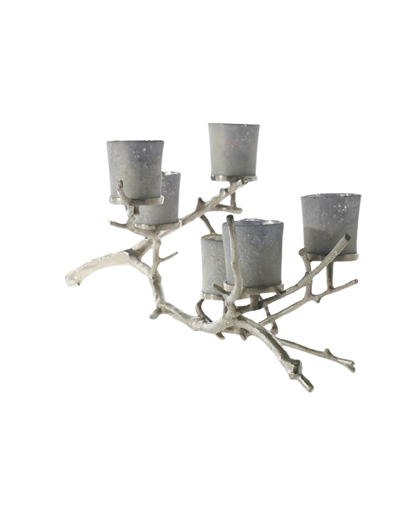 CANDELABRO EN RAMA PLATEADA 40.5"X14.5"X13.5
