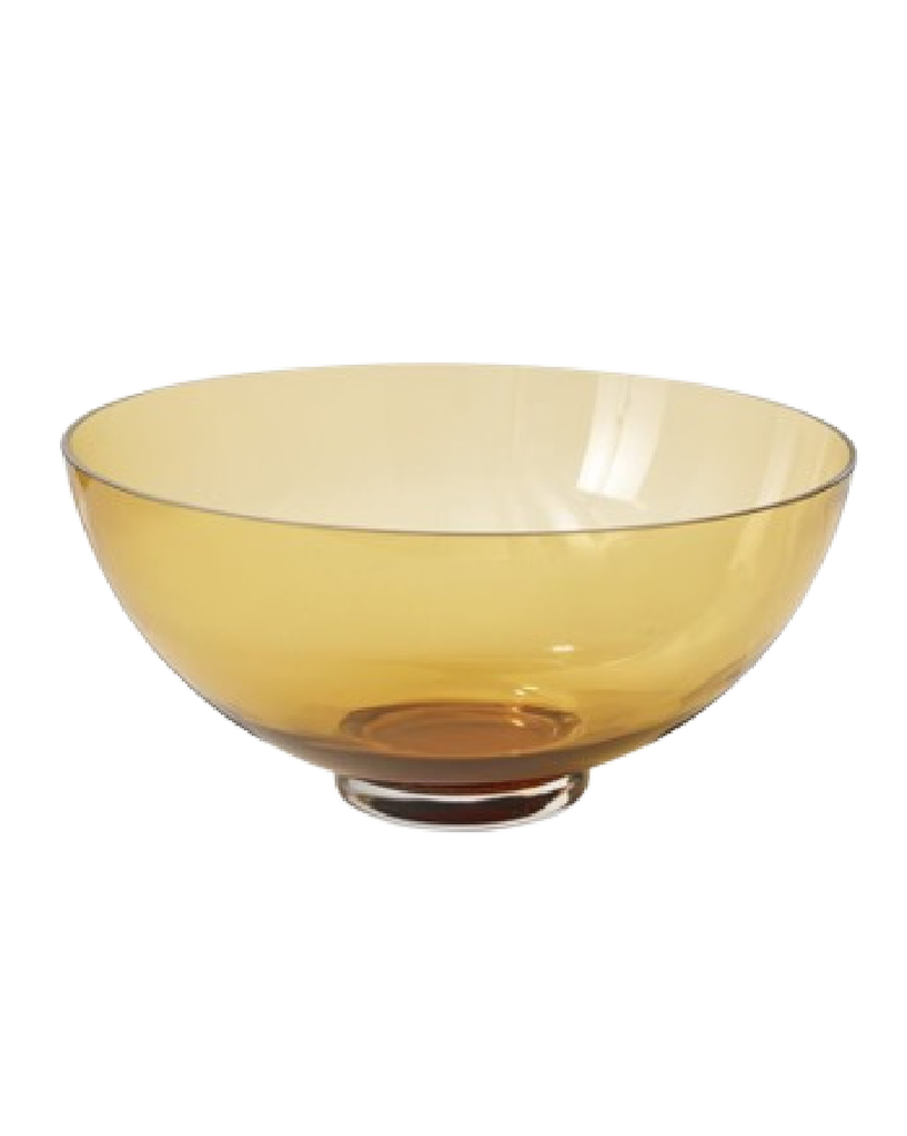 WAVE GLASS BOWL COLOR AMBER 13.5''X6.6.25''