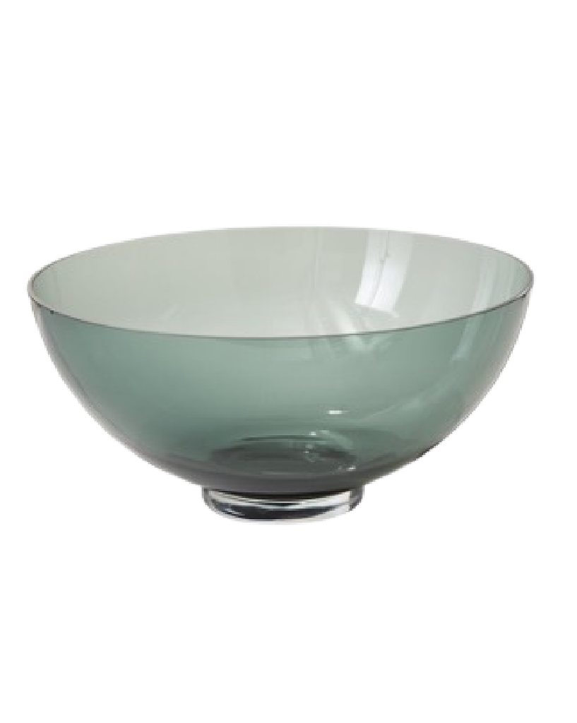 BOWL ONDA DE CRISTAL COLOR VERDE GRISASEO 13.5''X6.6.25''