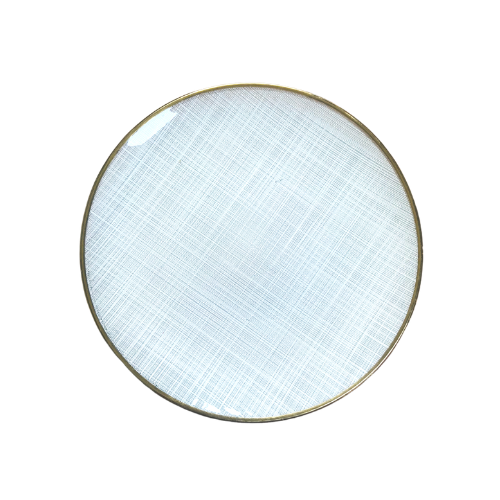 PLATO BASE LAUREL BLANCO CON DORADO