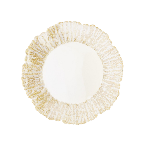 CHARGER PLATE GOLD FLOWER