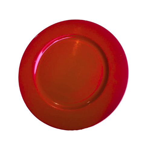 PLATO BASE EN FIBRA ROJO
