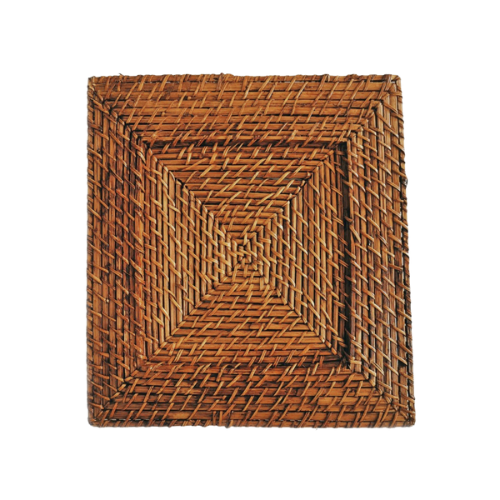 PLATO BASE EN MIMBRE CUADRADO