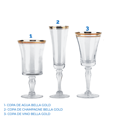 WINE GLASS BELLA GOLD