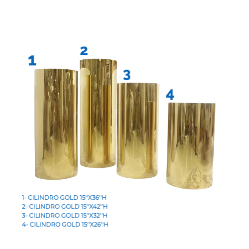 CYLINDER GOLD 15''X26''H