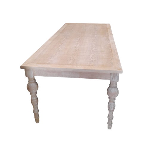 VICTORIAN TABLE IN WOOD C/WHITE 95X39X29''H
