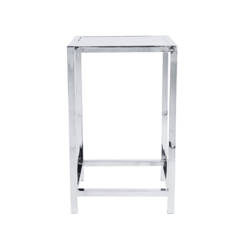 BAR TABLE VANITY PLAIN SILVER 24''X24''X41H