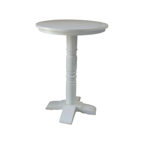 MESA DE BAR PATA TORNEADA BLANCA