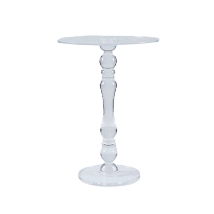 MESA DE BAR EN ACRÍLICO TRANSPARENTE 30X40H