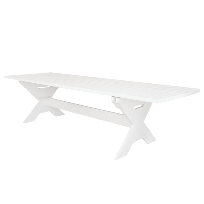 ANTIQUE TABLE IN WOOD RECT. WHITE 118X39