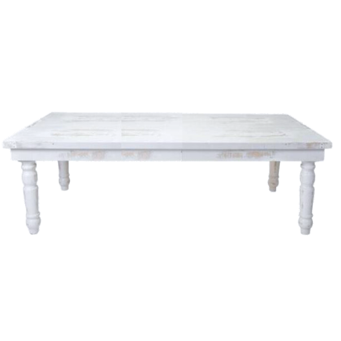 LA FINCA TABLE RECT P /TURNED C/WHITE 96"X42"
