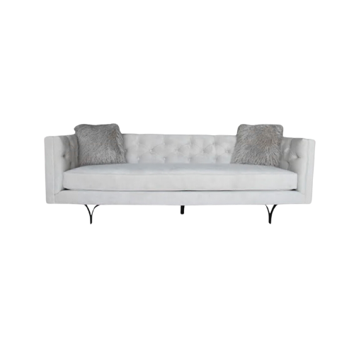 SOFA CANCILLER 3P EN TELA GRIS Y PATAS NEGRAS
