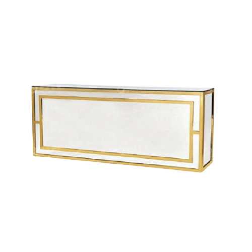 MÓDULO DE BAR GATSBY BLANCO CON DORADO