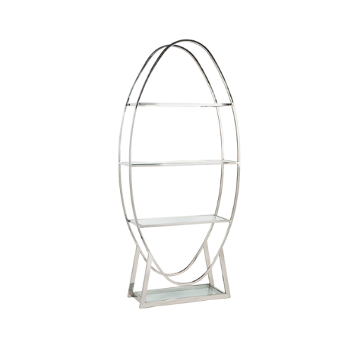ESTANTE VANITY OVALADO PLATEADO 47''X18''88''H