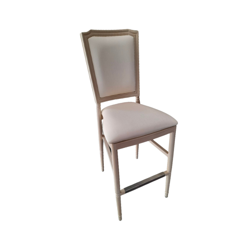 SILLAS DE BAR LOUIS XV CUAD EN ALUMINIO COLOR MADERA