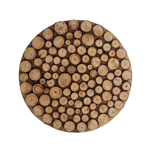 PLATO BASE EN MADERA TIPO TRONCO 13"