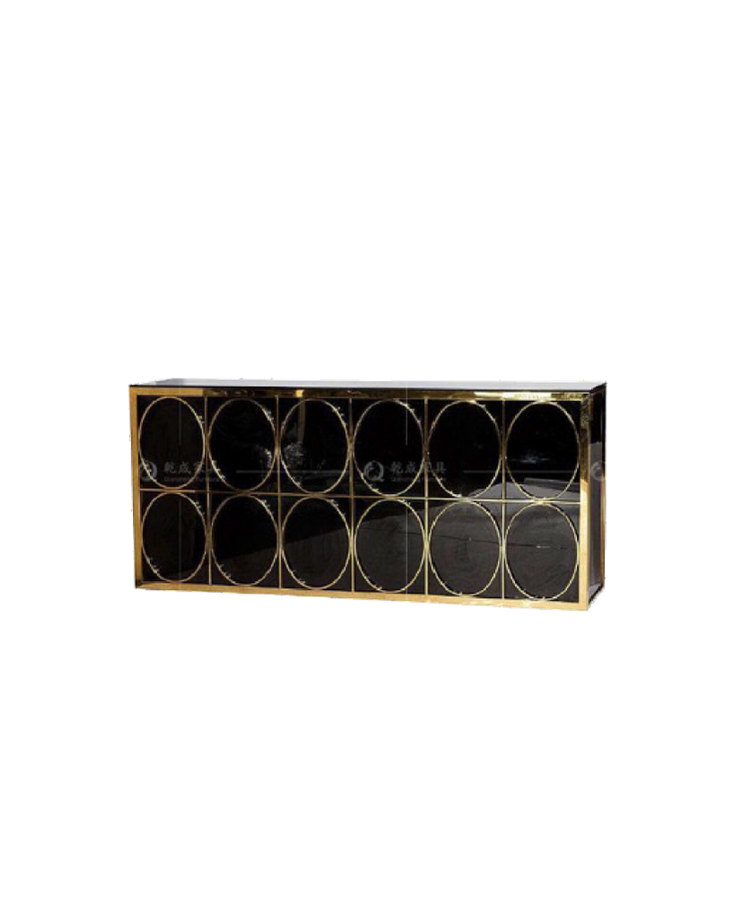 ODULO DE BAR GATSBY NEGRO CON DORADO 94''X24''X43