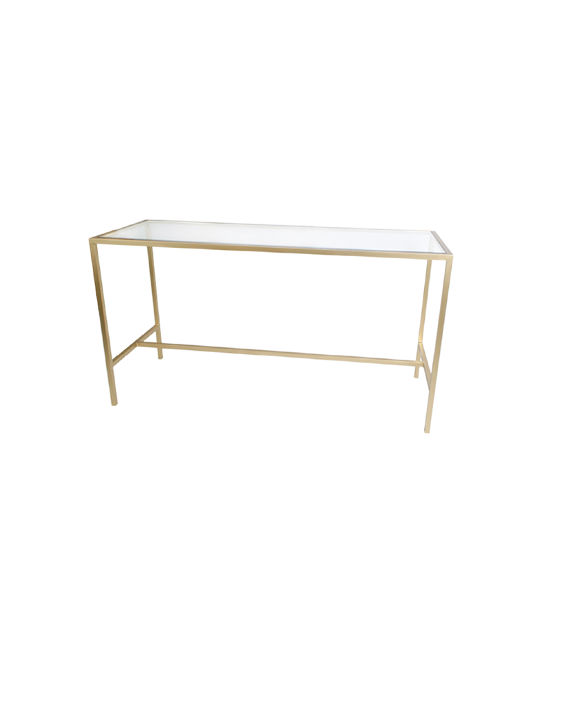 MESA DE BAR VANITY DORADA 43''X24''X41''H