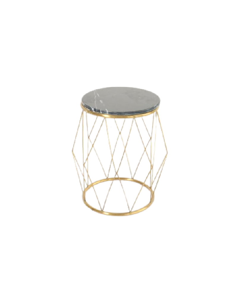 MESA LATERAL MALIBÚ TOPE EN MARMOL 21''X24''H