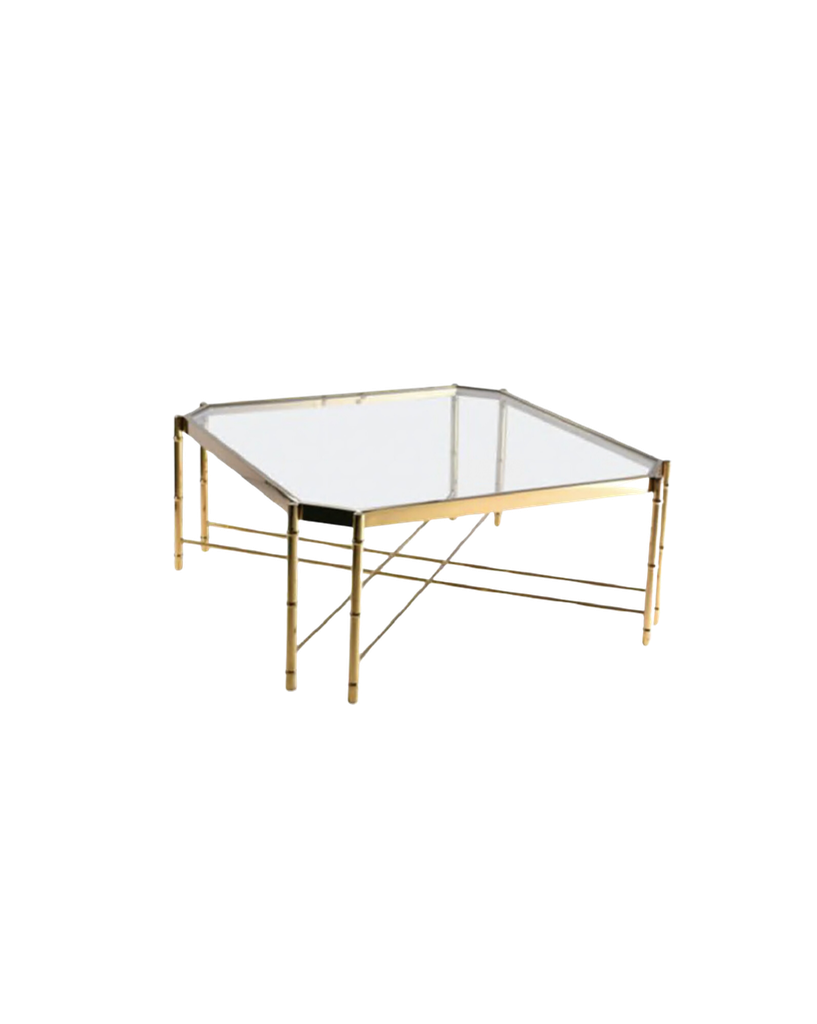 MESA DE CENTRO ILUMEL CUADRADA C/GOLD 40''X40''X17'' H