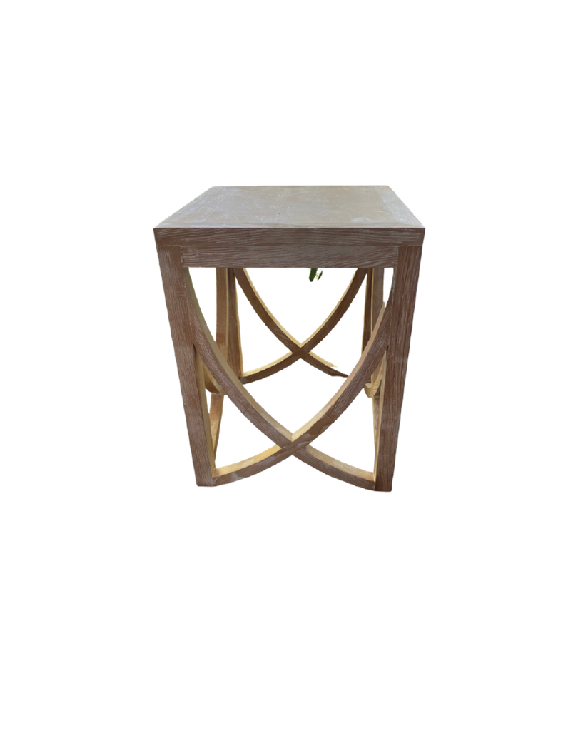 MESA LATERAL COLONIAL EN MADERA C/NATURAL 18X24''