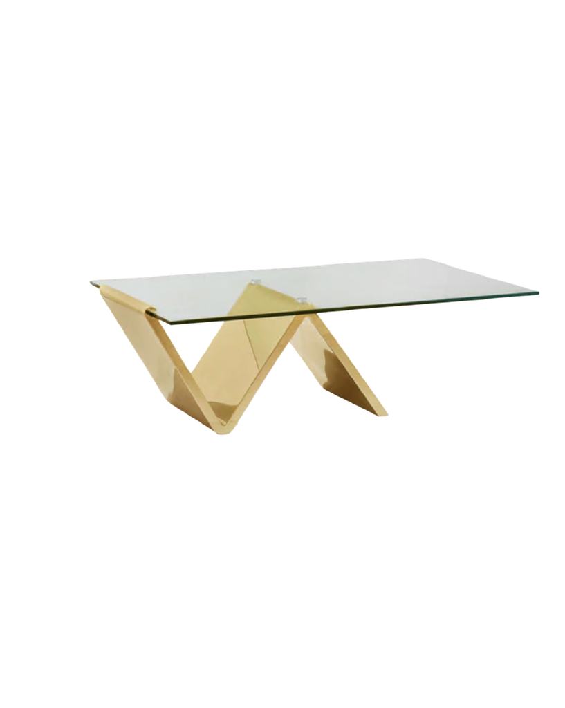 MESA DE CENTRO ILUMEL Z C/GOLD TOPE EN CRISTAL