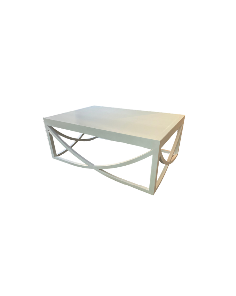 MESA DE CENTRO COLONIAL EN MADERA C/BLANCO 47X18''