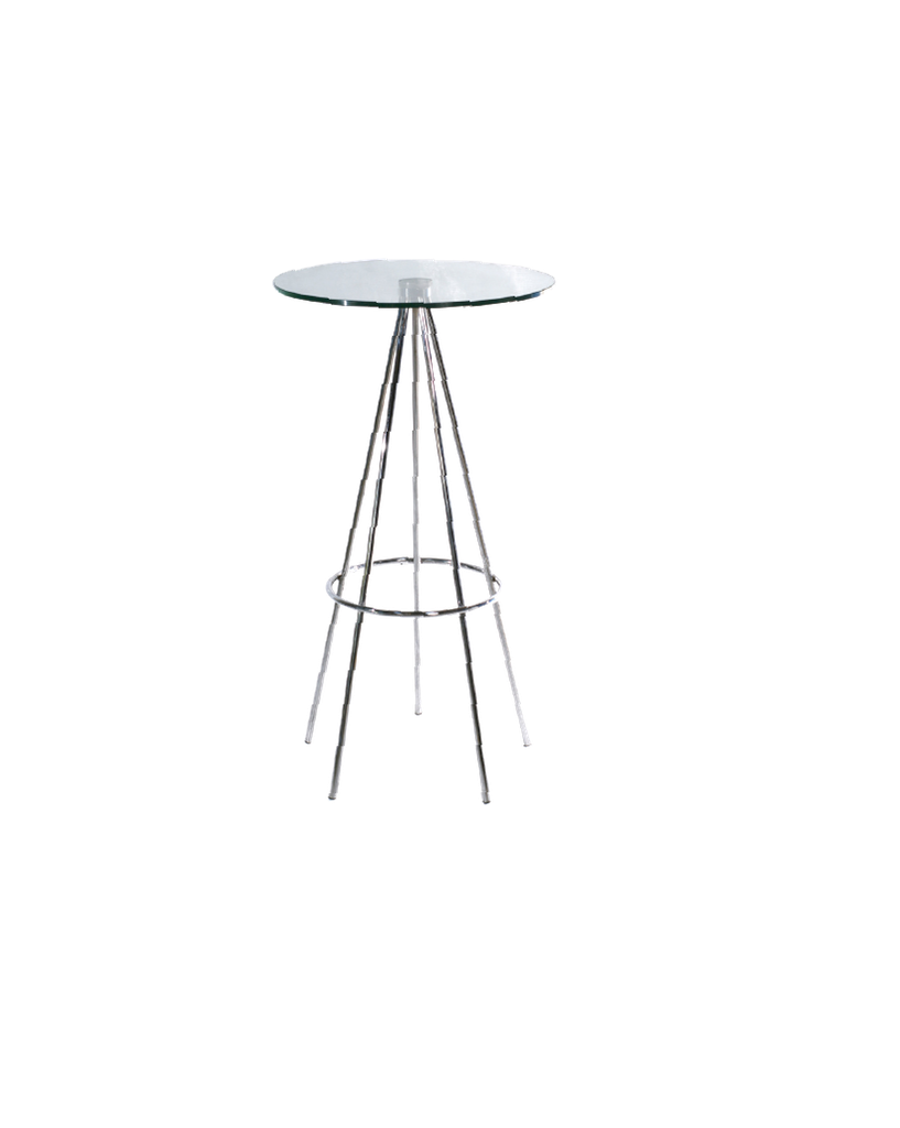 MESA DE BAR ROSE TOPE EN CRISTAL RED.