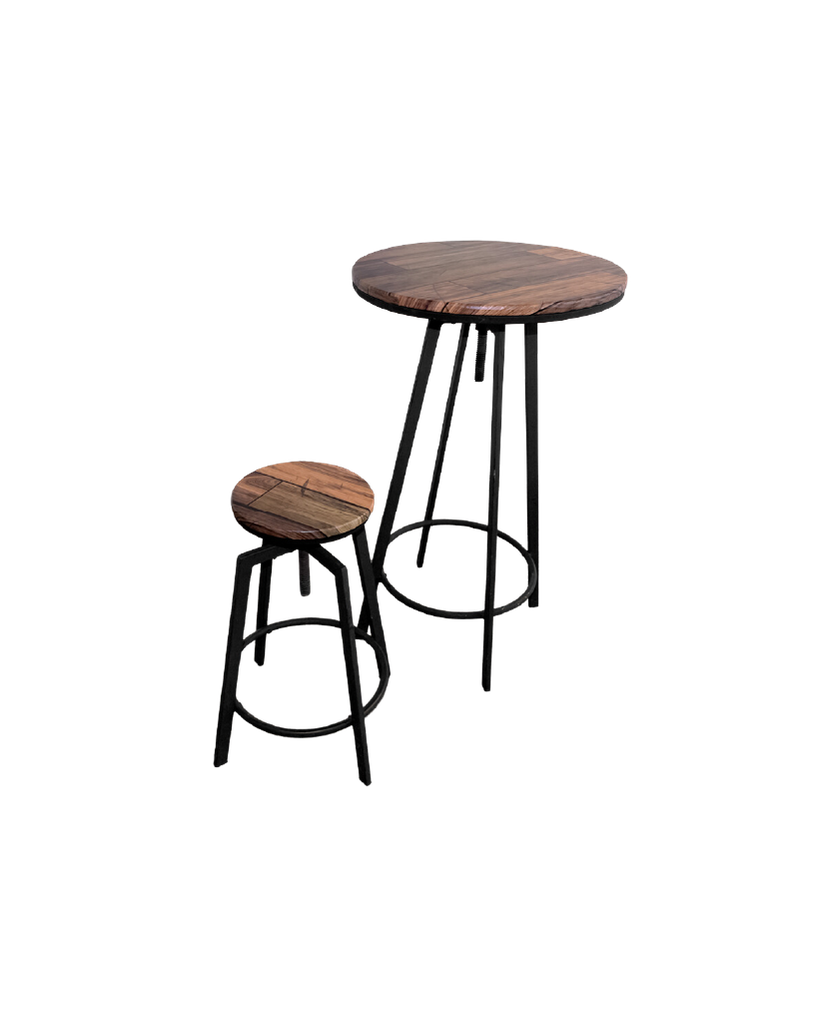 MESA DE BAR TOPE MADERA RUSTICA 24"