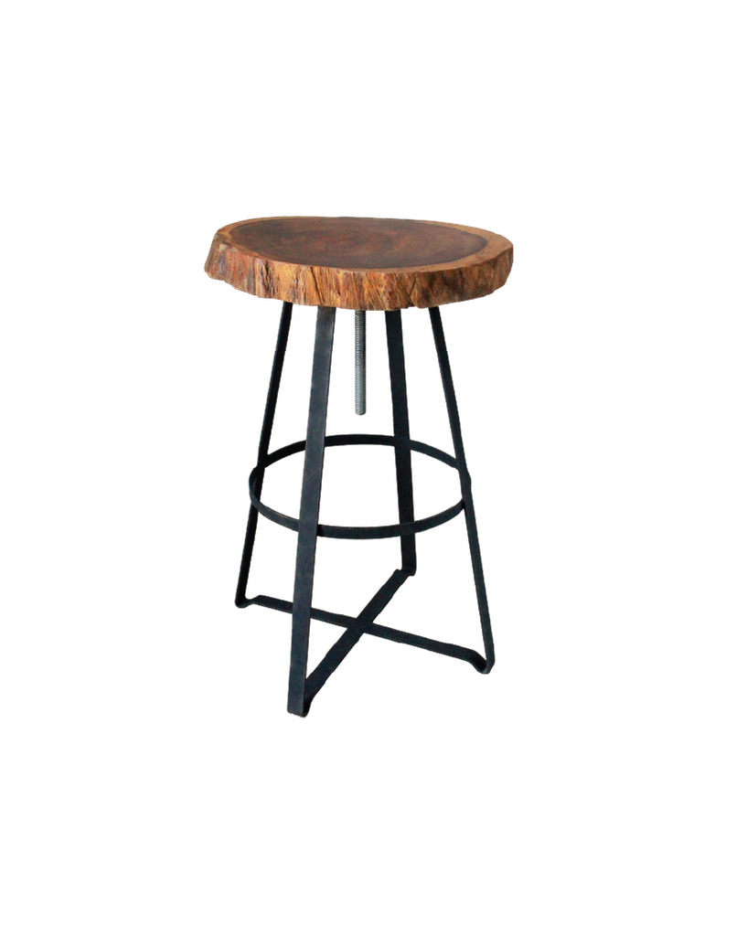 MESA DE BAR RUSTICA TOPE EN TRONCO