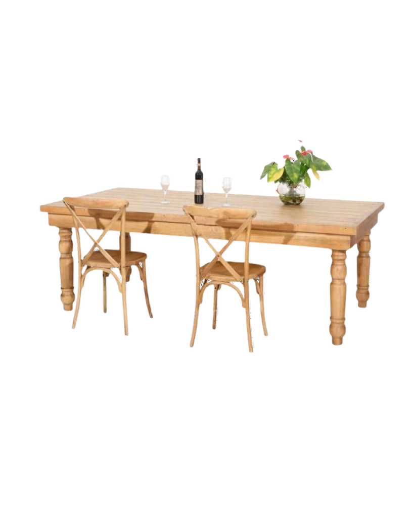 LA FINCA TABLE RECT P / TURNED C / NATURAL 96"X42"