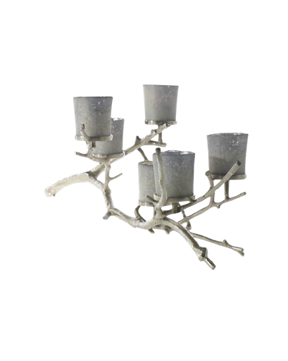 CANDELABRO EN RAMA PLATEADA 40.5"X14.5"X13.5