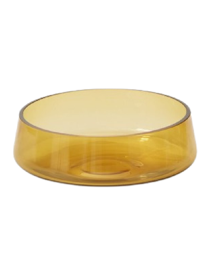 WAVE GLASS BOWL COLOR AMBER