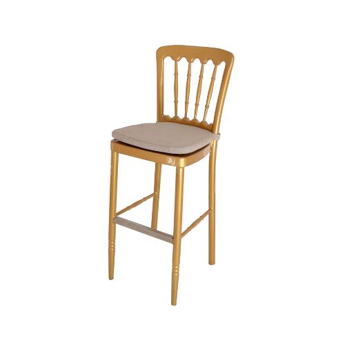 SILLAS DE BAR NAPOLEON EN ALUMINIO DORADA