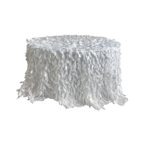 MANTEL HOJITAS BLANCAS 72" RED.