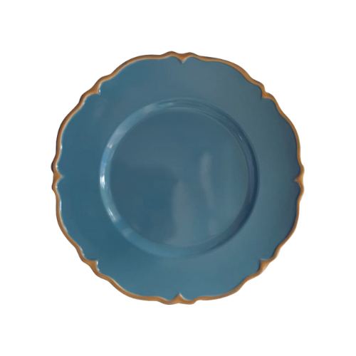 PLATO BASE AZUL/DORADO ELIZABETH 13''