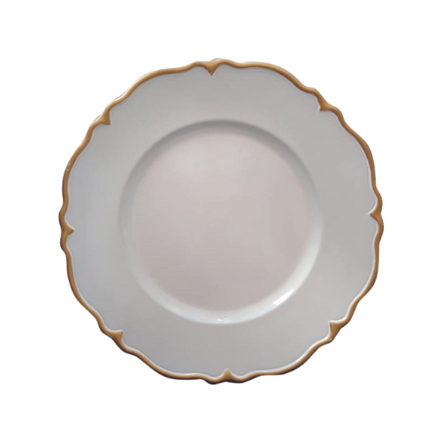 PLATO BASE BLANCO/DORADO ELIZABETH 13''
