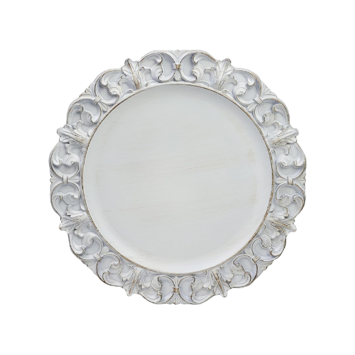 PLATO BASE ANTIQUE VINTAGE COLOR BLANCO 14''