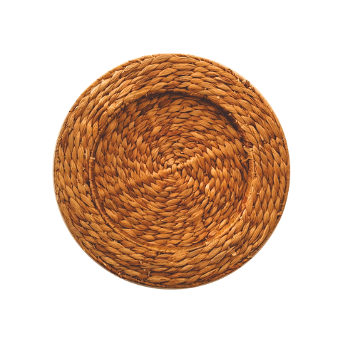 CHARGER PLATE IN WICKER ROUND LIGHT