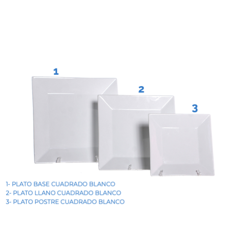 PLATO BASE CUADRADO BLANCO
