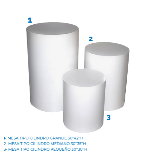 MESA TIPO CILINDRO MEDIANO 30''35''H