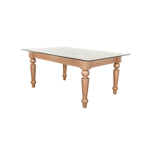 GOLD-LEG TABLE N WOOD TURNED 70X48