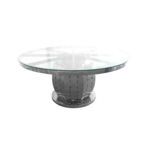 MESA MALLORY REDONDA CROMADA 62X30