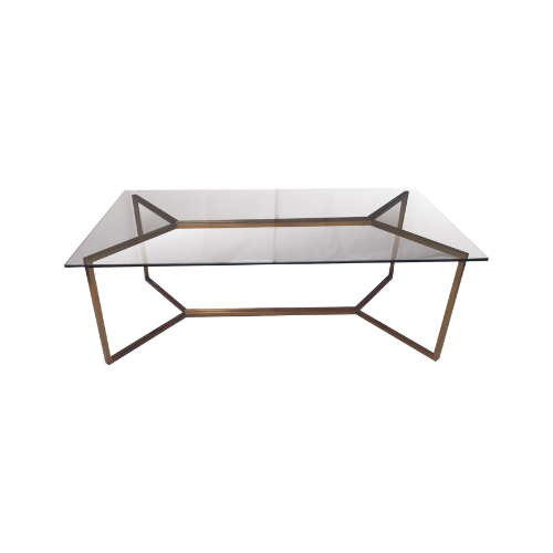 MESA DE CENTRO MARIANA EN METAL DORADO