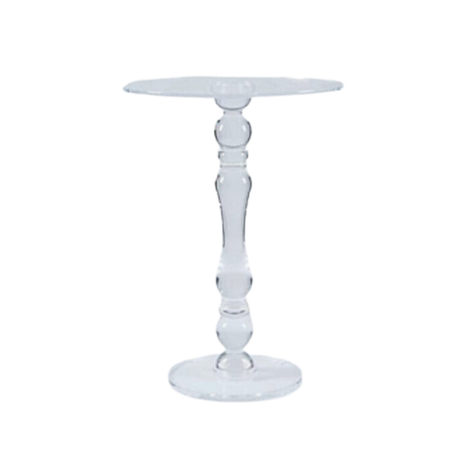 MESA DE BAR EN ACRÍLICO TRANSPARENTE 30X40H