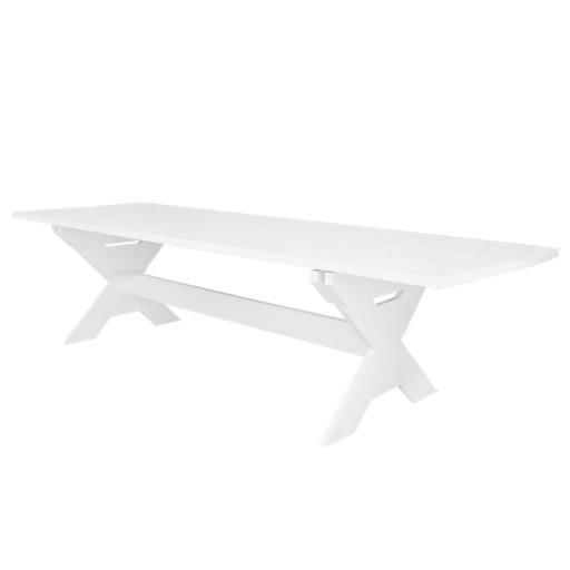 ANTIQUE TABLE IN WOOD RECT. WHITE 118X39
