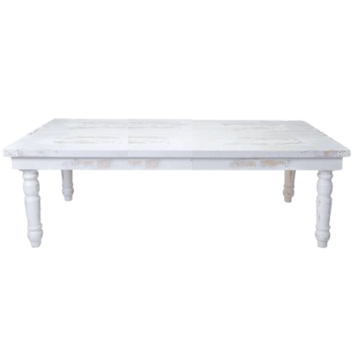 LA FINCA TABLE RECT P /TURNED C/WHITE 96"X42"
