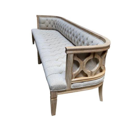 SOFA COLONIAL EN MADERA C/NATURAL 96X29X29''H