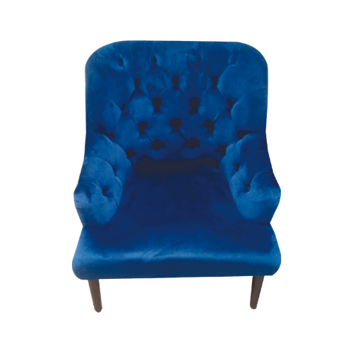 SILLON MARIANA LISO AZUL OSCURO 75X79X87